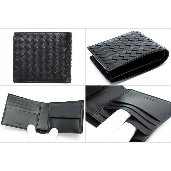 Bottega Veneta Intrecciato Wallet Bifold Unisex Made in Italy Leather Black - image 3 of 4