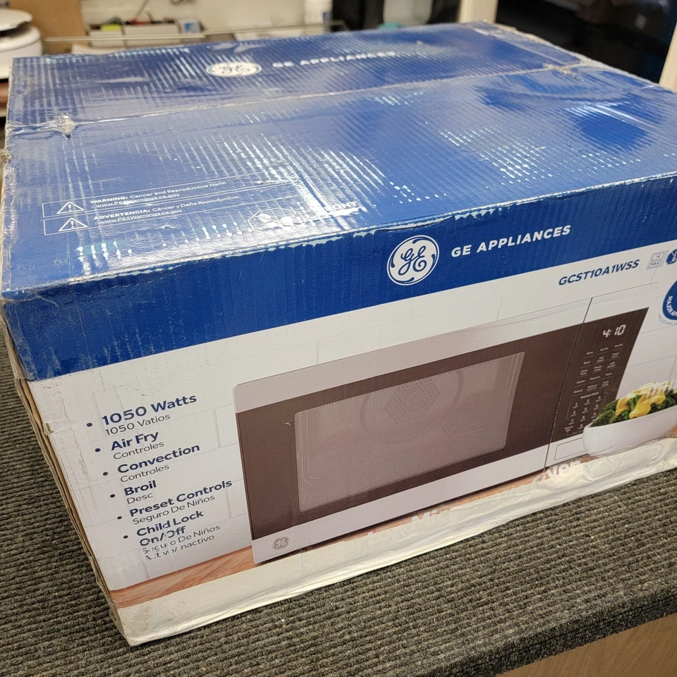 GE 1,0 Cu. Microondas de convección de encimera de capacidad de pies con freír al aire | GCST10A1WSS Foto 3 de 4