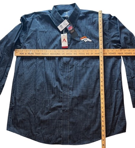 Denver Broncos Antigua NFL Herren XL Anzughemd kariert kariert neu mit Etikett Teambekleidung - Bild 5 von 5