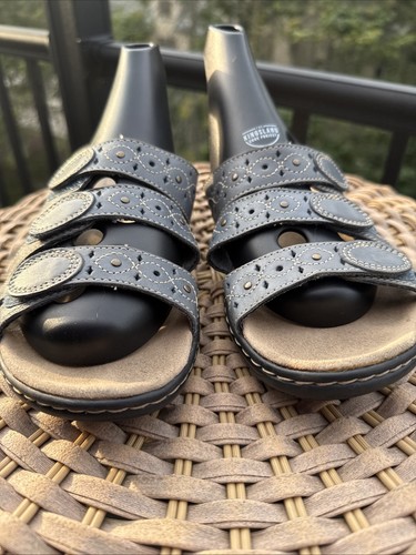 Clarks sandalo donna Leisa Cacti US 8 EU 39 pelle marrone scarpa regolabile slide - Foto 9 di 15