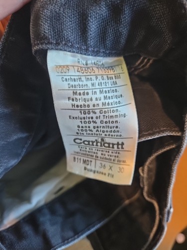3 Stück 09 Carhartt Duck Canvas Hosen Herren 36X30 (34x29) B11-MDT Midnight Blue - Bild 4 von 6