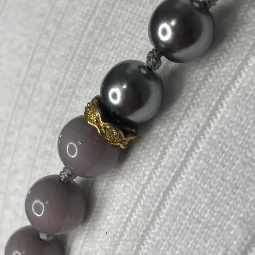 J. Crew JCREW Perlenkette Modeschmuck signiert schwarz grau gold Spacer - Bild 3 von 12