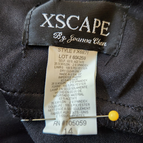 Vestido de Noche Negro Vintage Años 80 Talla 14 Sirena Oscura Sin Tirantes Acanalado Gótico Vampiro - Imagen 9 de 9