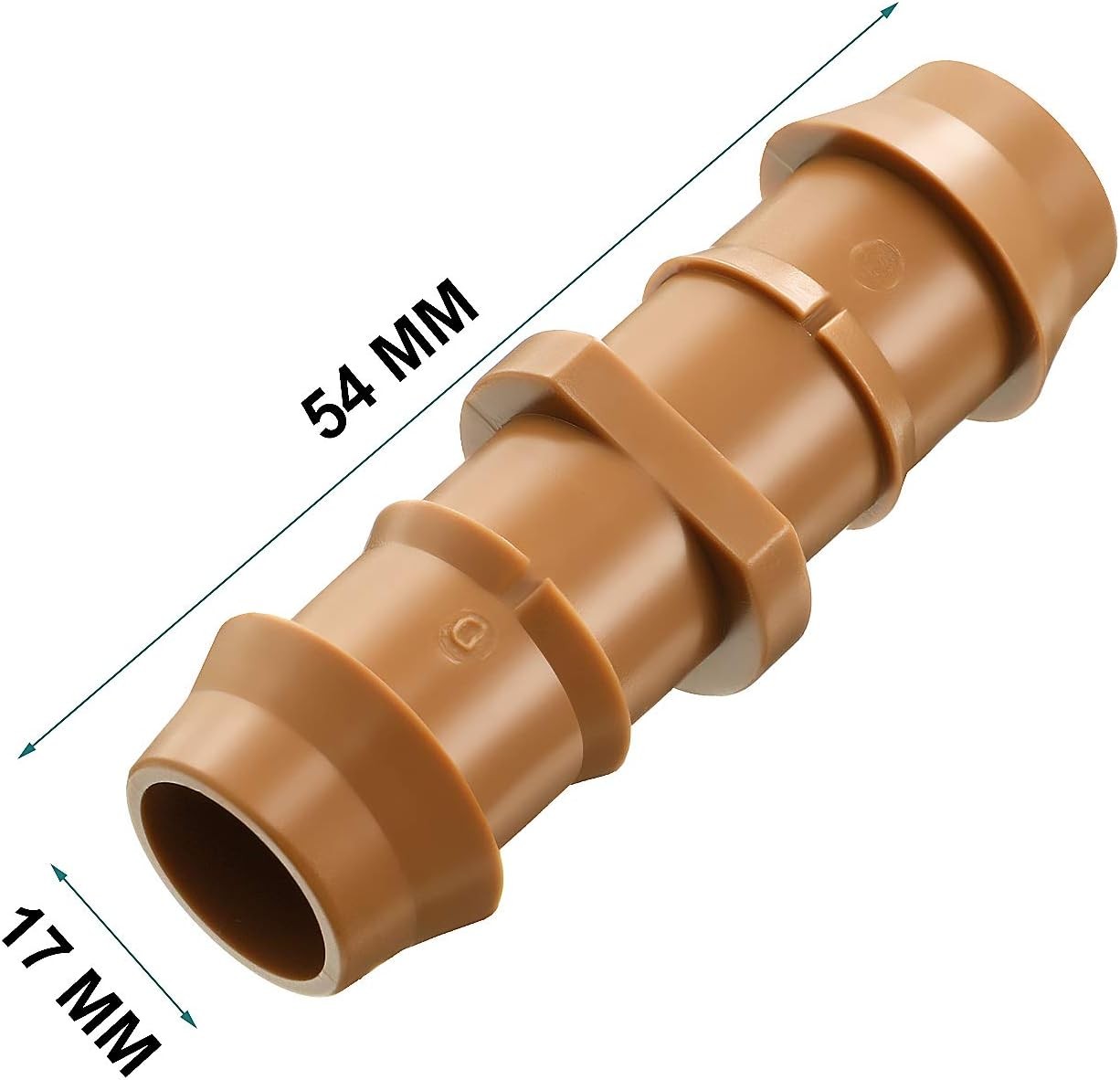 Boao 20 Packs 1/2 Inch Drip Irrigation Fittings Connectors inch, Brown 