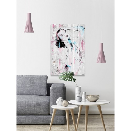 'Stay Beautiful' Painting Print on White Wood - Multi-color - Picture 4 of 40