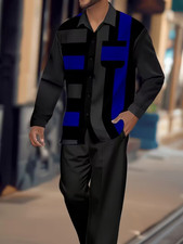 Men's Outfit 2 Piece Set Shirt  Pants Suit PLUS SIZE BIG 5XL