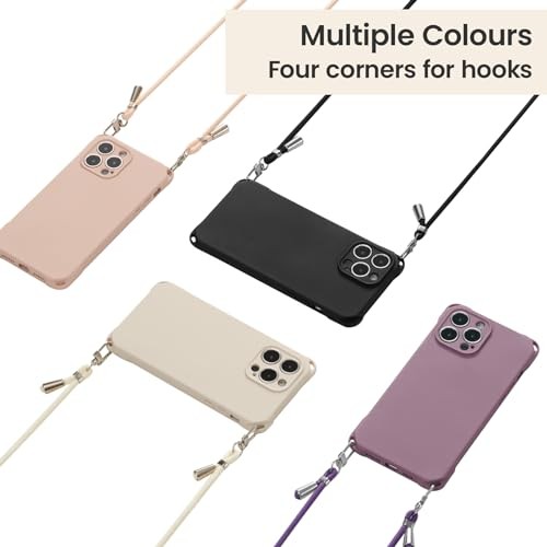 for Case with Crossbody Phone Lanyard, Soft Silicone iPhone 16 Pro Max Pink - 第 7/8 張圖片