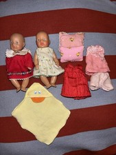 Vintage Zapf Creation Baby Born Mini World 2 Dolls 6 Clothing Items 2 Pillows