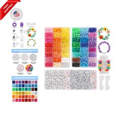 3960pcs Pony Beads for Friendship Bracelet Making Kit 48 Colors Kandi Beads S...