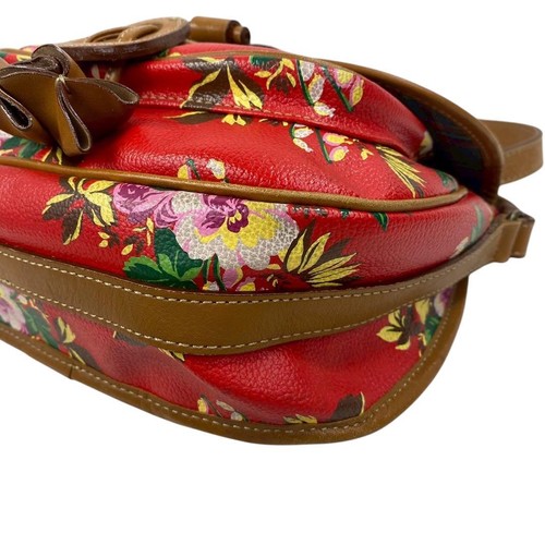 KENZO Shoulder Bag Leather Red Flower Mini Check - Picture 7 of 16