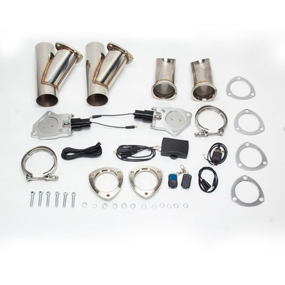 #ad 2.5quot; Electric Stainless Exhaust Valve Y Pipe Kit Remote Control Switch 2 PCS $129.92