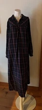 LL Bean Plaid Flannel Full Length Long Nightgown XL Vintage Cottage Core Dress