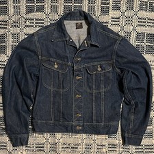 Vtg 1960s Lee 101-J Dark Denim Trucker Jacket Size 40 USA Made