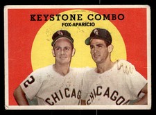 1959 Topps #408 Keystone Combo (Nellie Fox / Luis Aparicio) *Crease*