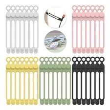 Silicone Cable Ties 35Pcs Reusable Cord Organizer 5Colors Wire Management