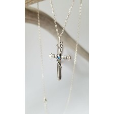 Viking Cross Oxidized Sterling Silver 925 Pendant Necklace