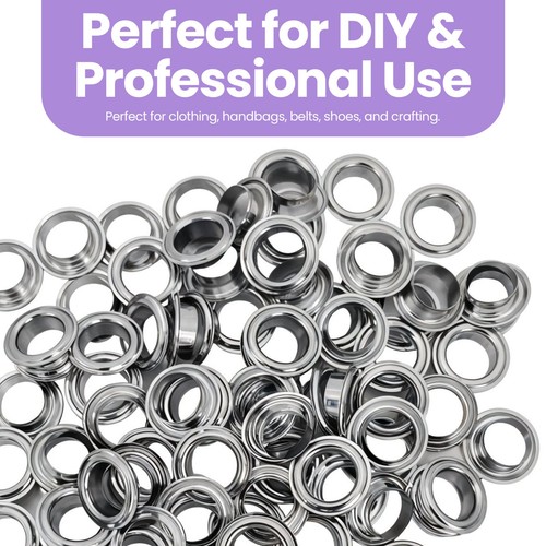 100/500pcs Iron Eyelets 5mm-12mm for Signs Leather Banners Gold/Silver Eyelet - Picture 7 of 100