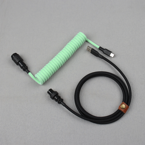 LANO Custom Paracord Coiled Mechanical Keyboard Type C Data Spring Cable GX16 Av - Picture 48 of 52