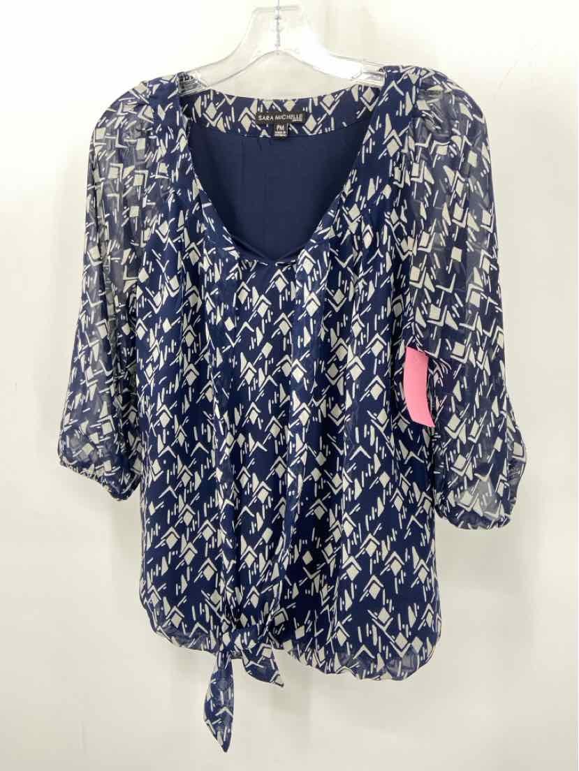 Sara Michelle Navy Size Medium P Blouse