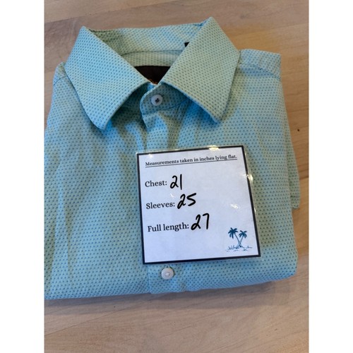 Ben Sherman Green Pattern Dress Shirt Long Sleeve Button Down Casual Mens - Picture 8 of 8