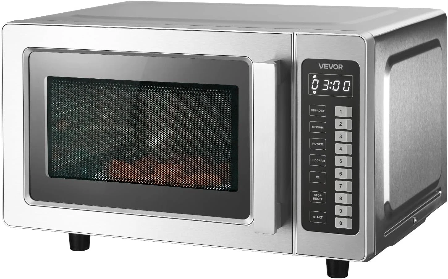 Powerful 1000W Commercial Microwave Oven with Touchscreen & 10 Presets