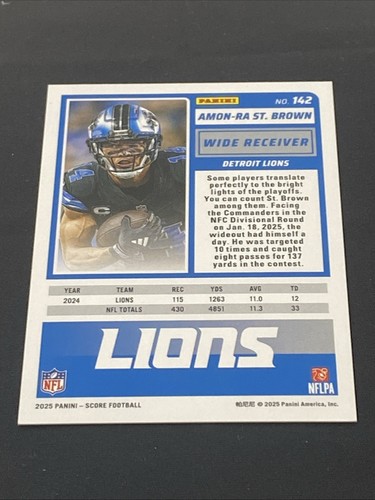 Amon-Ra St. Brown 2025 Panini Score-A-Treat Football #142 Bats Parallel /399 - Picture 5 of 6
