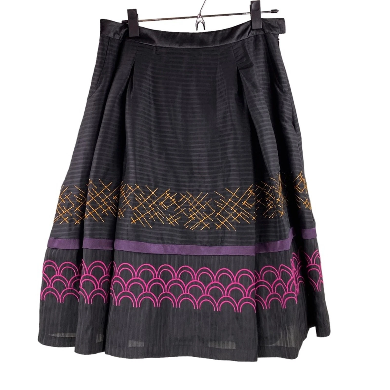 Sundance Linen Silk Embroidered Full Skirt Size 6 Party New Without Tags