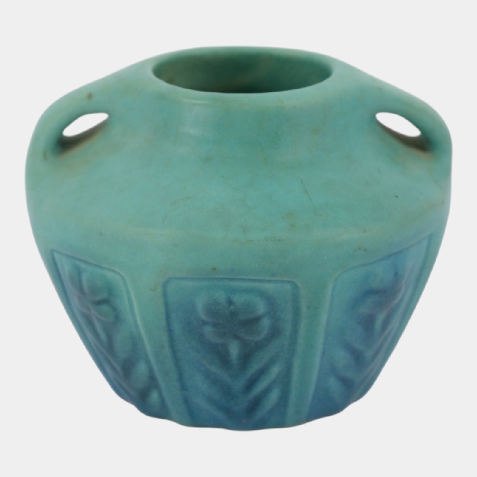 Van Briggle 1930s Vintage Arts And Crafts Pottery Blue Ceramic Flower Vase 522