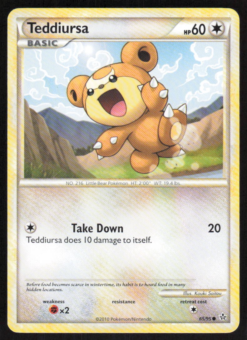 Teddiursa 65/95 NM Unleashed Pokemon Card