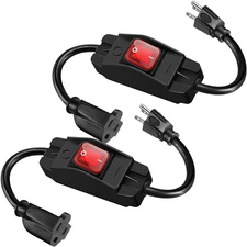 Best Weewooday 2 Pack Outdoor Extension Cord with Waterproof Switch 3 Prong 14/3