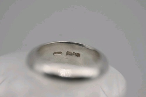 Anello grosso vintage inglese modernista pesante argento 925 marcato misura L 5 3/4 - Foto 4 di 8