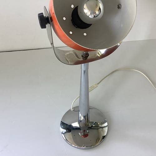 Lampe Space Age Orange Chromé Vintage 1970 Orientable - Picture 12 of 12