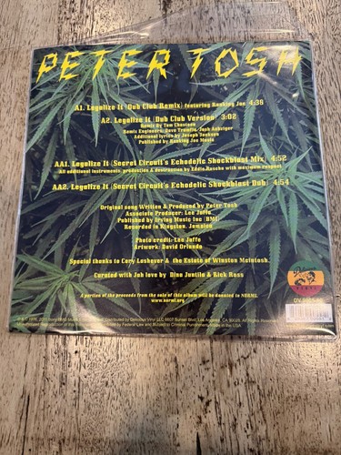 PETER TOSH  Legalize It Echodelic Remixes  Vinyl  Record store day RSD - Picture 3 of 5