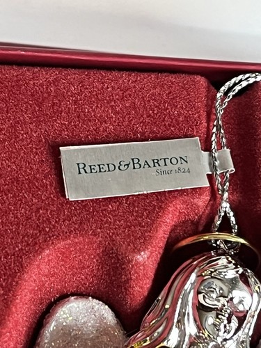 Vintage Reed & Barton Glitter Angel Silver Plated Christmas Ornament New In Box - Bild 6 von 14