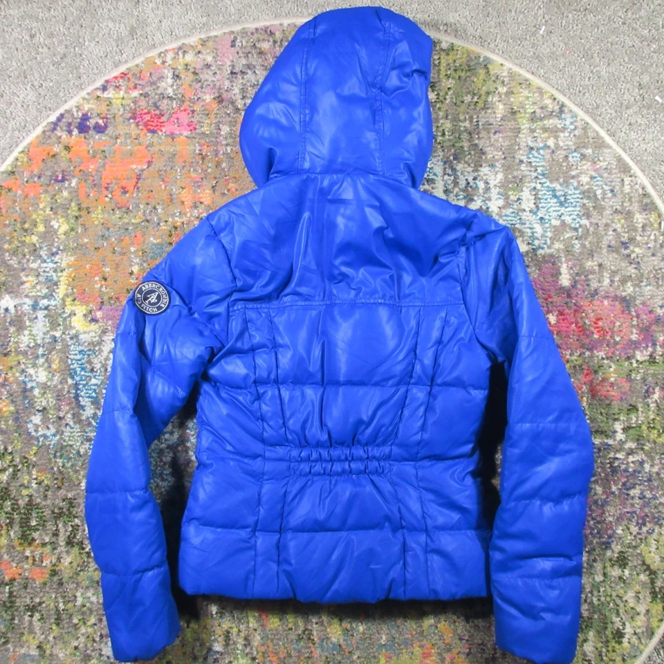 Abercrombie & Fitch Hooded Down Puffer Jacket Women’s Medium Blue Warm Winter - Image 2 of 4