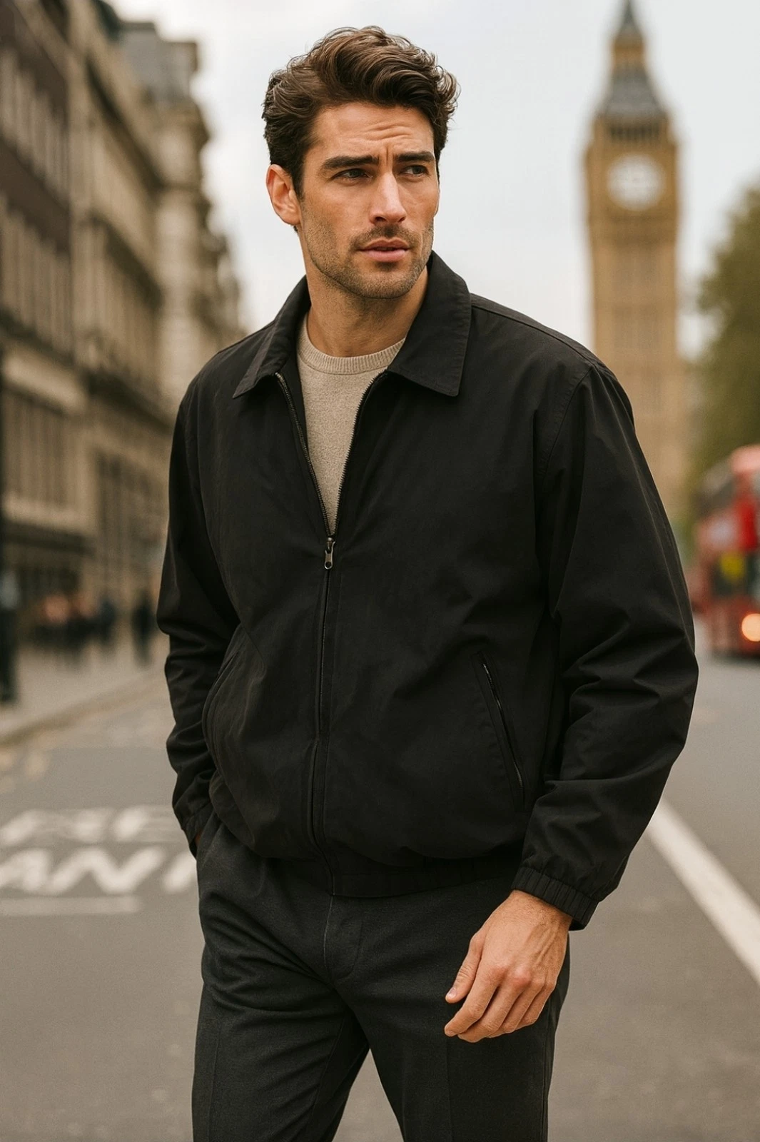 London Fog Collection Jacket Black Soft Shell Collared Zip Pockets Lined Sz XXL