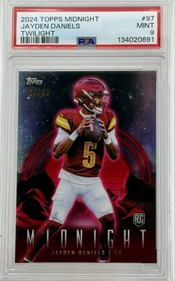 JAYDEN DANIELS 2024 TOPPS MIDNIGHT ROOKIE TWILIGHT WASHINGTON RC /99 PSA 9