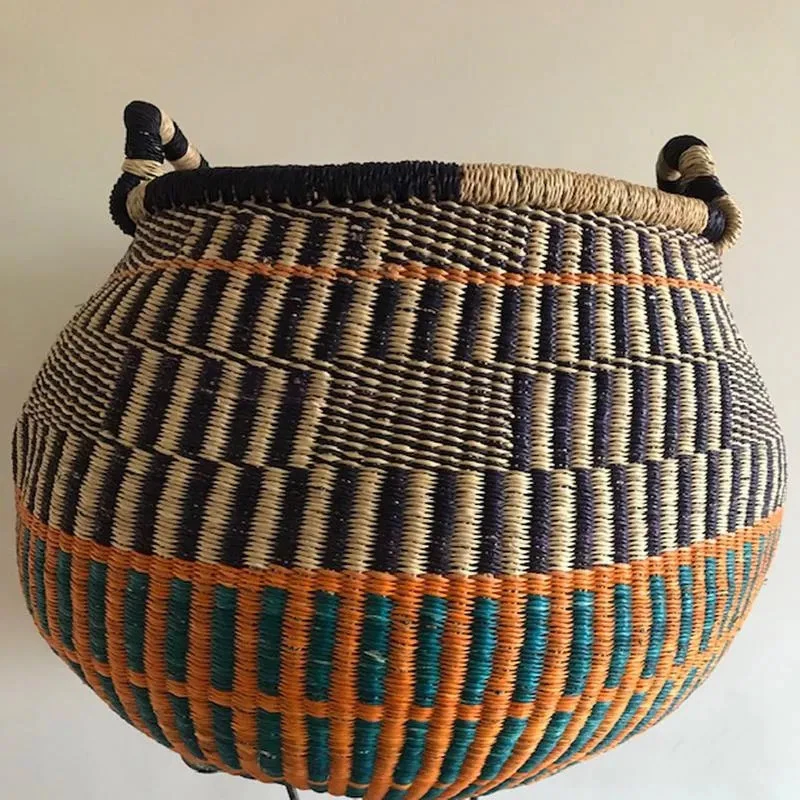 Большая рыночная корзина ручной работы, смешанные цвета коричневый - Изображение 2 из 4