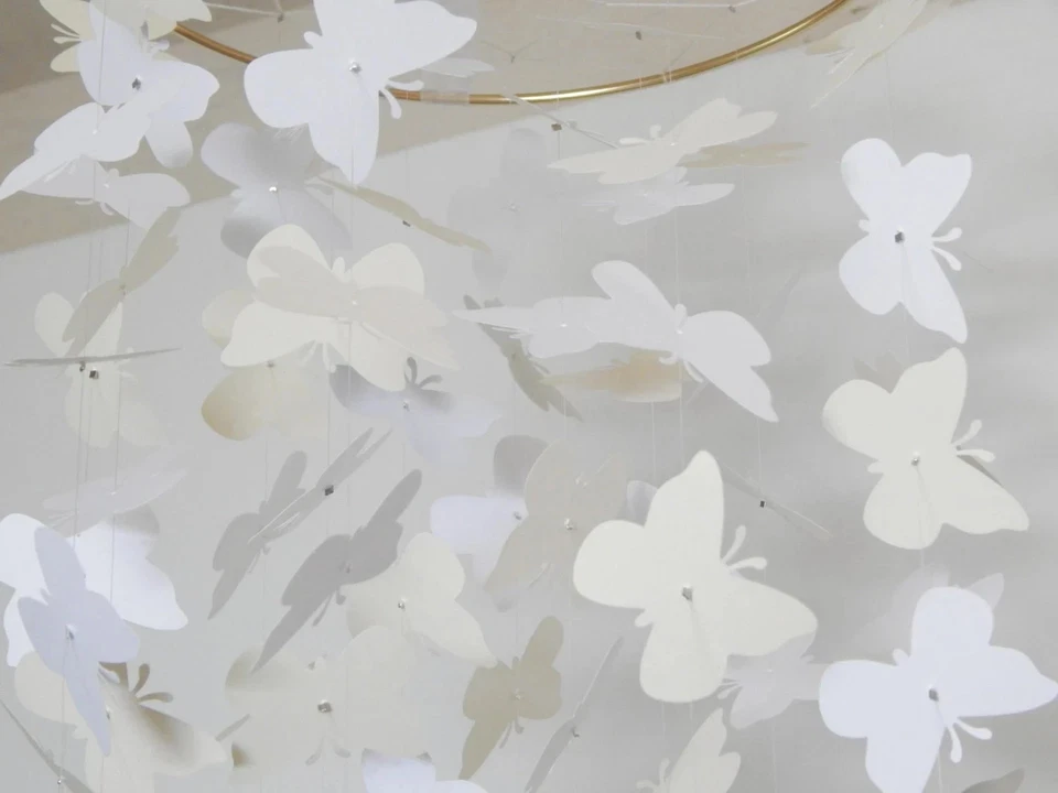 White and Ivory Butterfly Nursery Mobile - Image 4 of 4