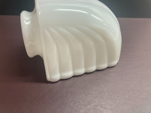 Vintage White Glass Art Deco Goose Neck Lamp or Fixture glass shade - Picture 4 of 8
