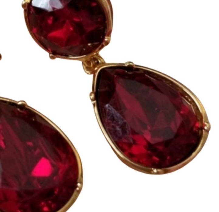 Talbots Red Ruby Slippers Drop Statement Earrings - image 2
