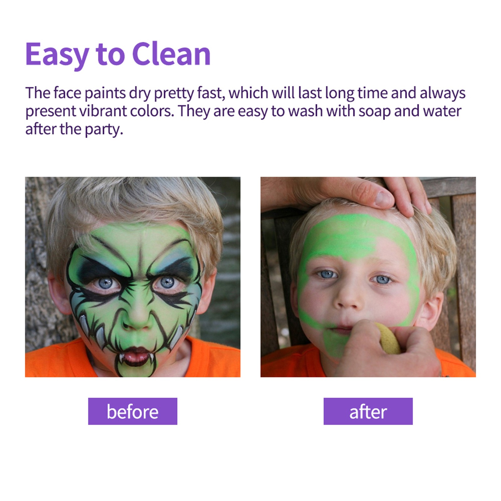 1-Professional Face & Body Painting Kit 10 Colors Split Cakes Palette Makeup