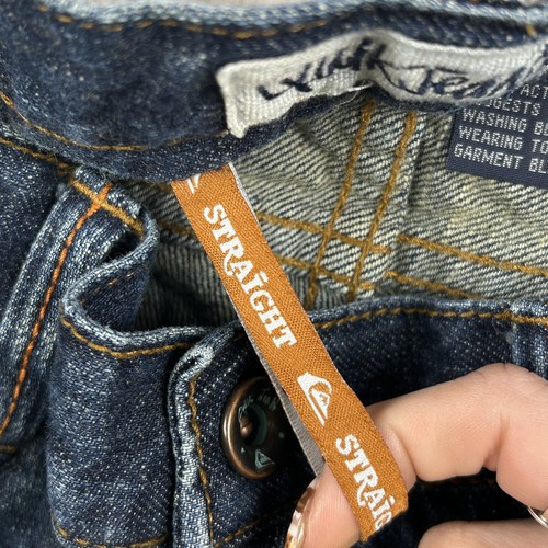 Quiksilver QuikJean Jeans Youth Straight Fit Dark Wash Denim Casual Pants - Picture 7 of 15
