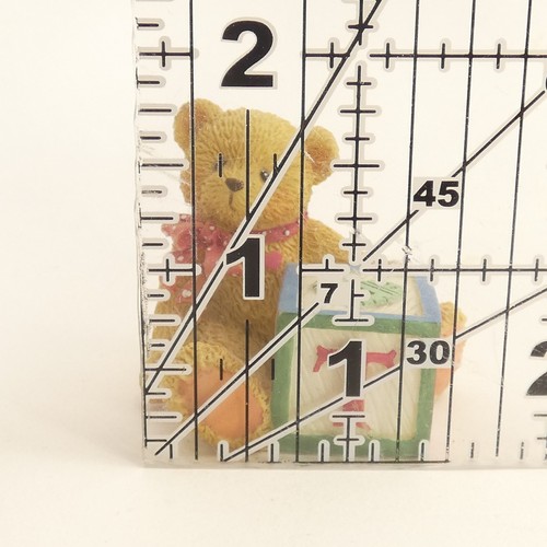 Priscilla Hillman Enesco Cherished Teddies T Block Figurine 1995 158488T LZK54 - Picture 9 of 9