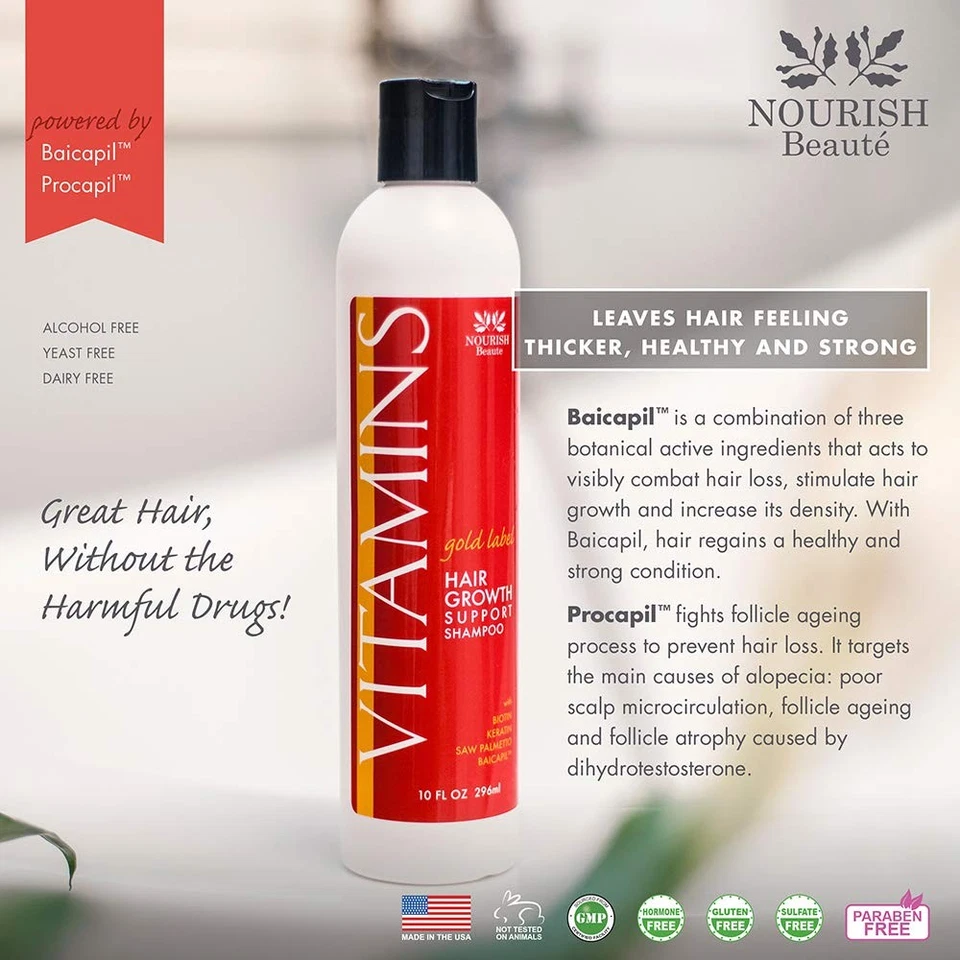 Vitaminas Champú Natural para el Crecimiento y Pérdida del Cabello para la Regeneración del Cabello, Volu... Foto 3 de 4