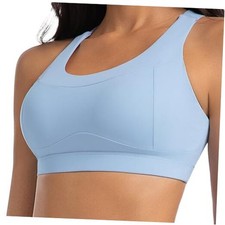 Sports Bras for Women High Impact Racerback Workout Tops Molded Cup Medium Blue