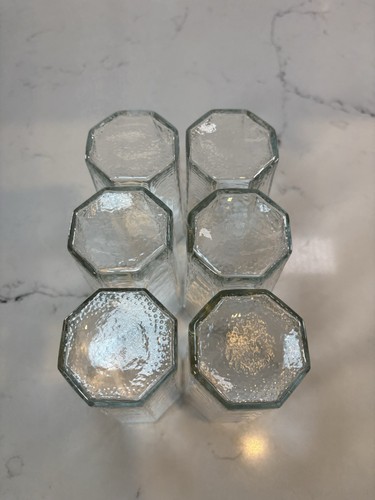 6-Libbey Facets Clear Glass, Smaller Juice Glasses 3 7/8" Tall, Octagon - Picture 8 of 8