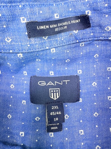Gant Mens Button Down Shirt Blue Long Sleeved XXL - Picture 3 of 11