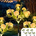 TopVelo Solar Garden Light 6 Packs, 42 LEDs Outdoor Solar Lighting with Hibis...