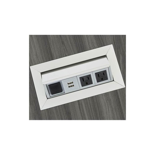 Safco Metal Power Module with 2 Power and 2 USB Outlets in Silver - Picture 1 of 2